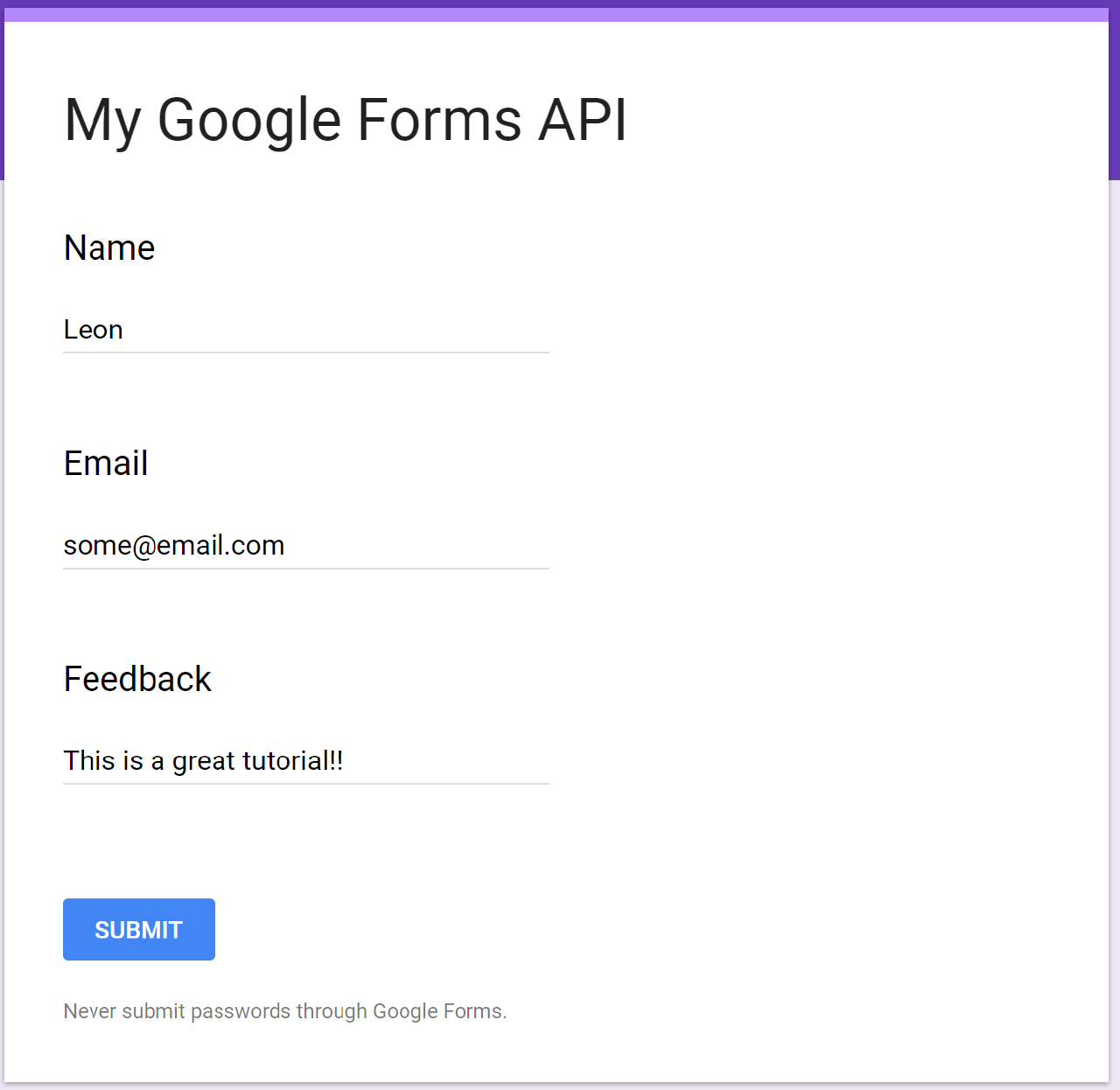 How To Connect Google Forms to APIs · stigterhq.nl
