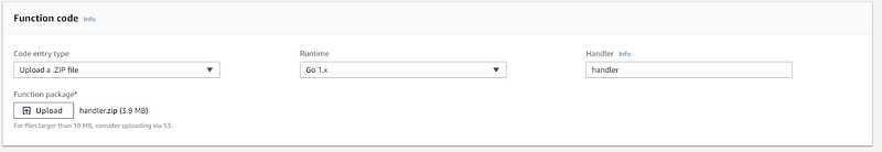 The Function Code section after configuration